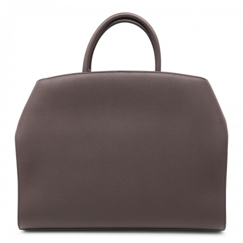 DARK BROWN LEATHER HUG TOP HANDLE BAG