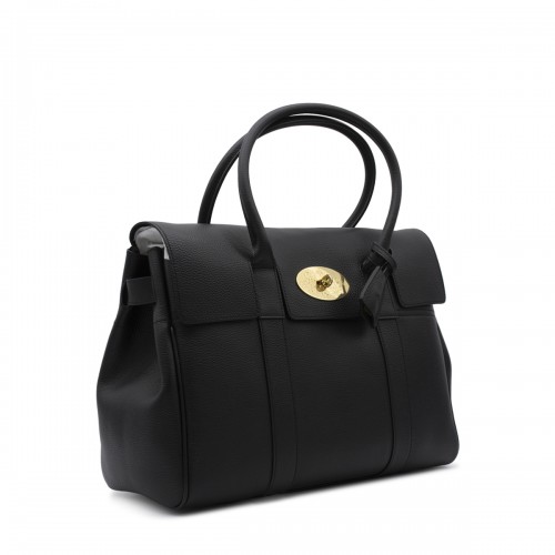 BLACK LEATHER BAYSWATER TOP HANDLE BAG