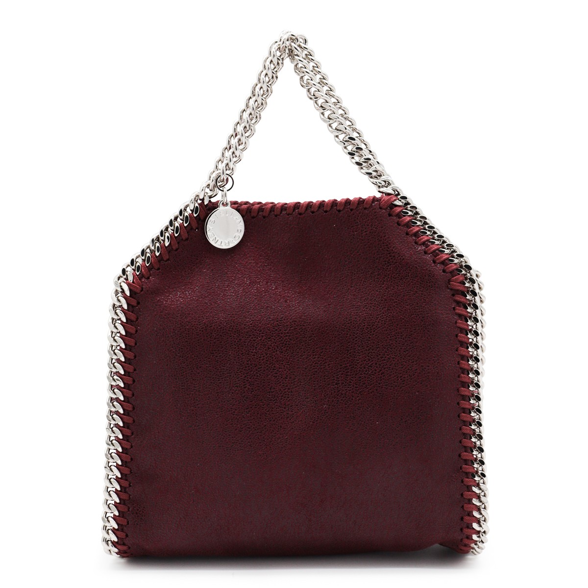 PURPLE LEATHER TINY TOTE BAG