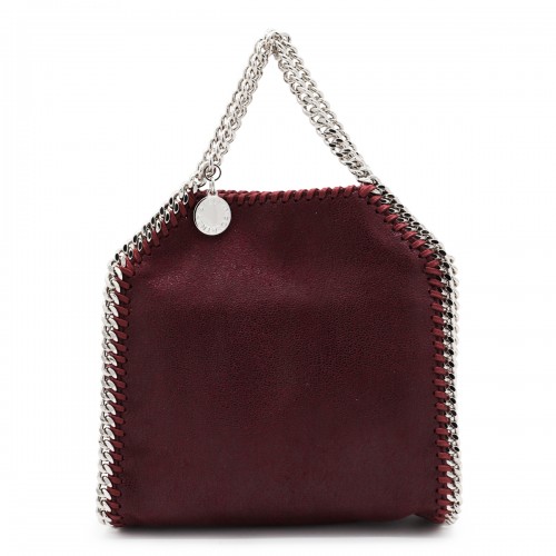 PURPLE LEATHER TINY TOTE BAG