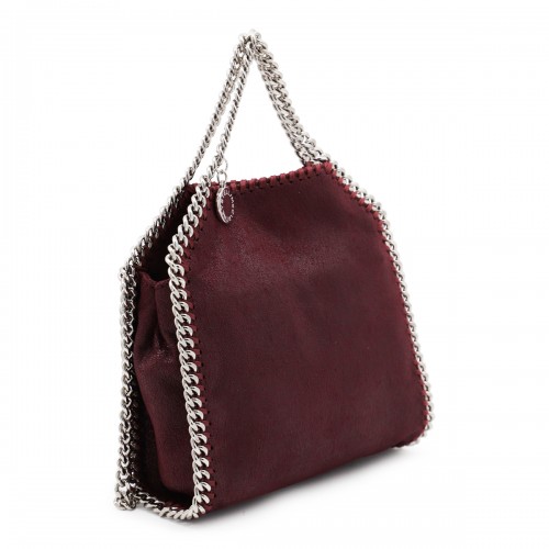 PURPLE LEATHER TINY TOTE BAG