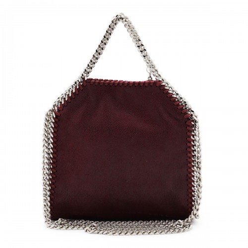 PURPLE LEATHER TINY TOTE BAG