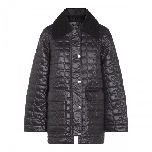 BLACK SHINY QUILT COAT