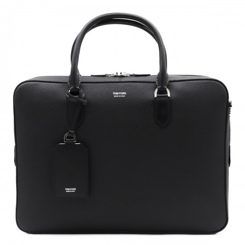 BLACK LEATHER ELLIOT SHOULDER BAG