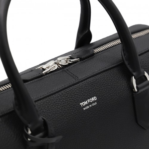 BLACK LEATHER ELLIOT SHOULDER BAG