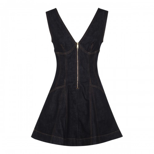 BLUE COTTON MINI DRESS