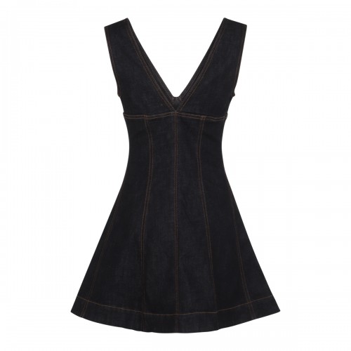BLUE COTTON MINI DRESS