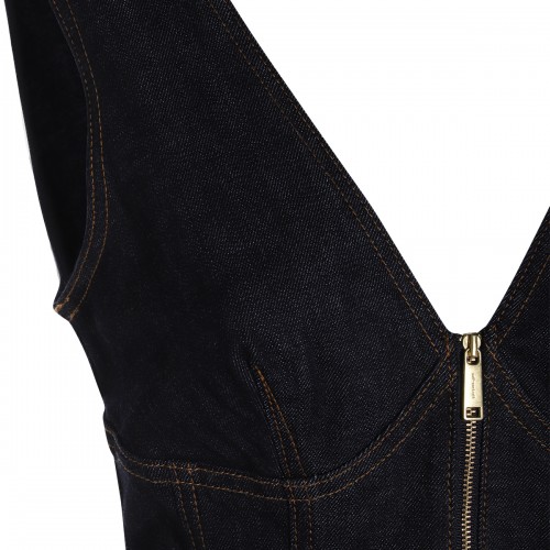 BLUE COTTON MINI DRESS