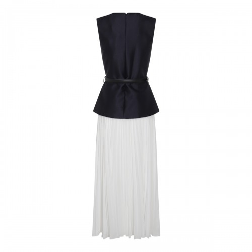 WHITE AND BLUE MIDI DRESS