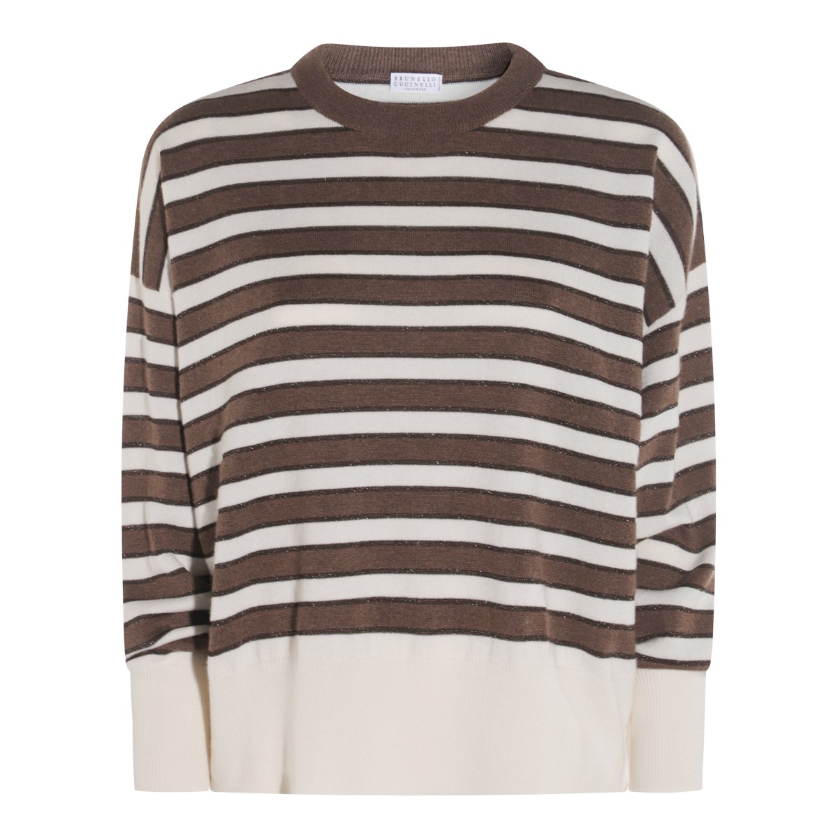 BROWN AND BEIGE WOOL KNITWEAR
