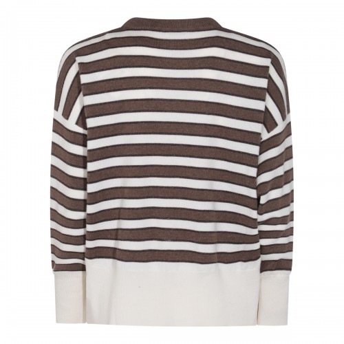 BROWN AND BEIGE WOOL KNITWEAR