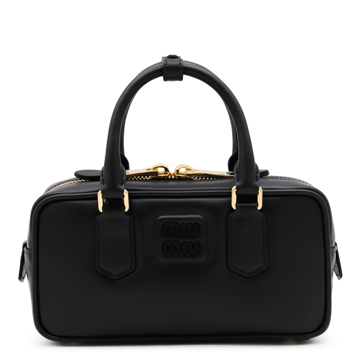 BLACK LEATHER ARCADIE CROSSBODY BAG