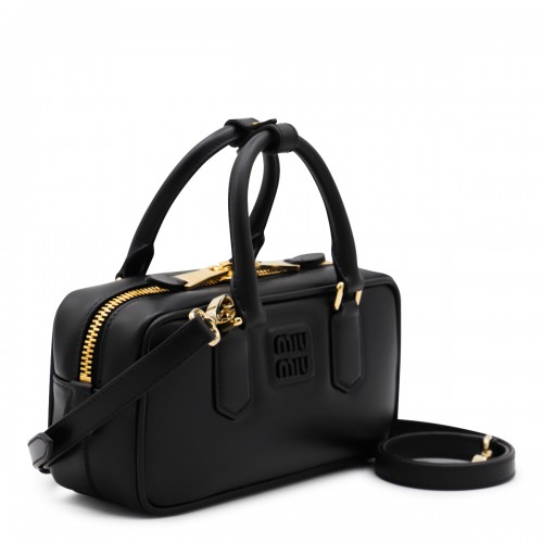 BLACK LEATHER ARCADIE CROSSBODY BAG