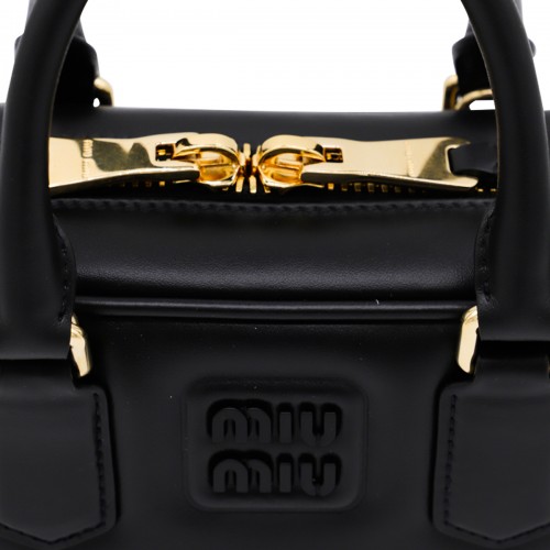 BLACK LEATHER ARCADIE CROSSBODY BAG