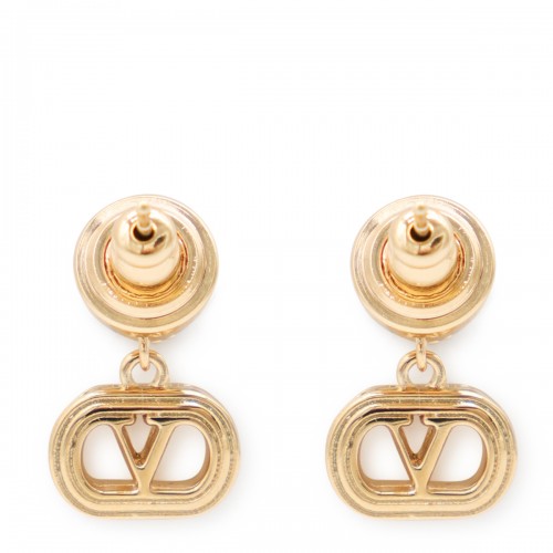 GOLD AND CRYSTAL METAL EARRINGS