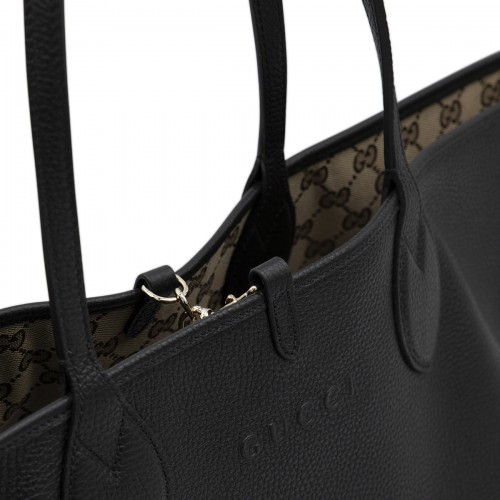 BLACK LEATHER TOTISSIMA TOTE BAG