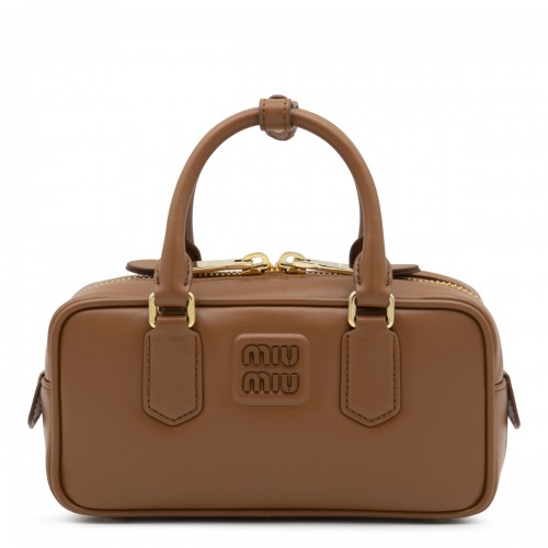 BROWN LEATHER ARCADIE CROSSBODY BAG
