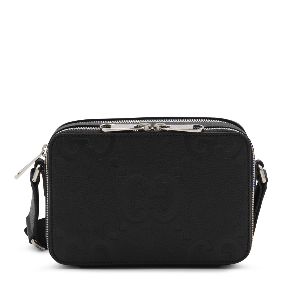 BLACK LEATHER JUMBO GG MINI BAG