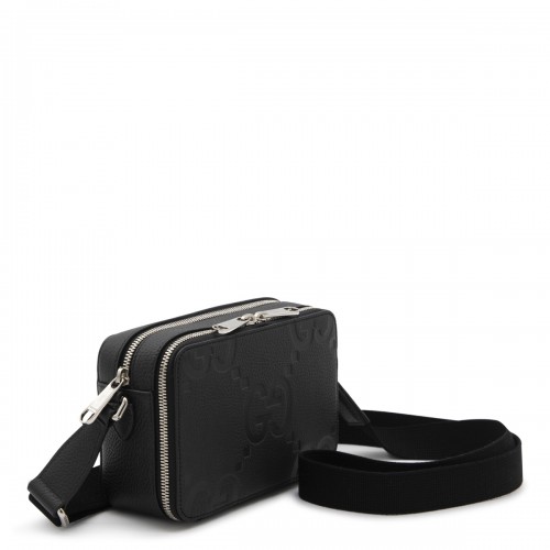 BLACK LEATHER JUMBO GG MINI BAG
