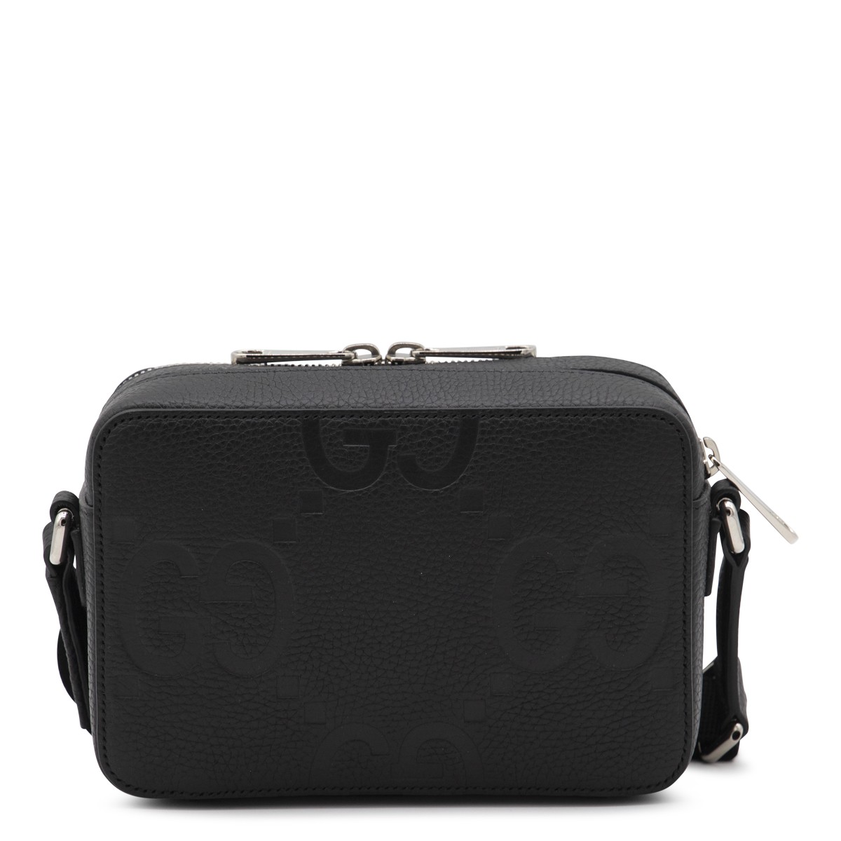 BLACK LEATHER JUMBO GG MINI BAG