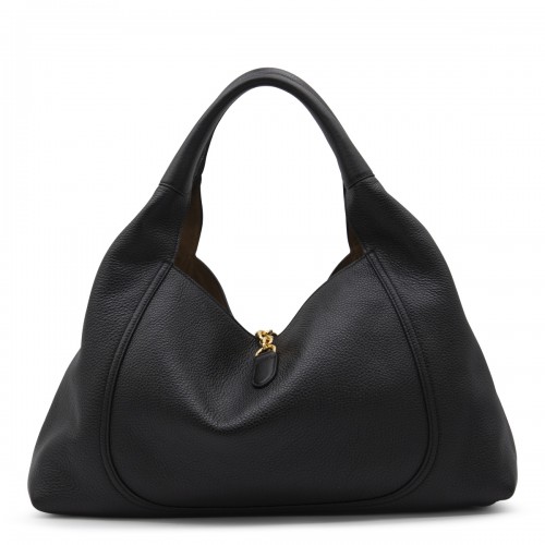 BLACK LEATHER SOFTBIT MAXI TOTES