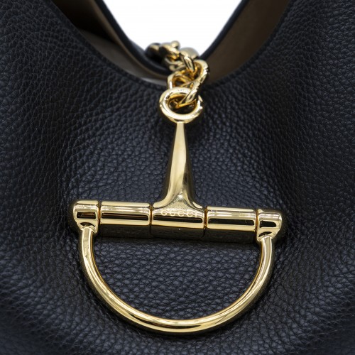 BLACK LEATHER SOFTBIT MAXI TOTES
