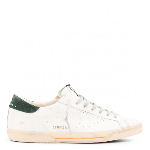 WHITE AND GREEN SUPER STAR SNEAKERS