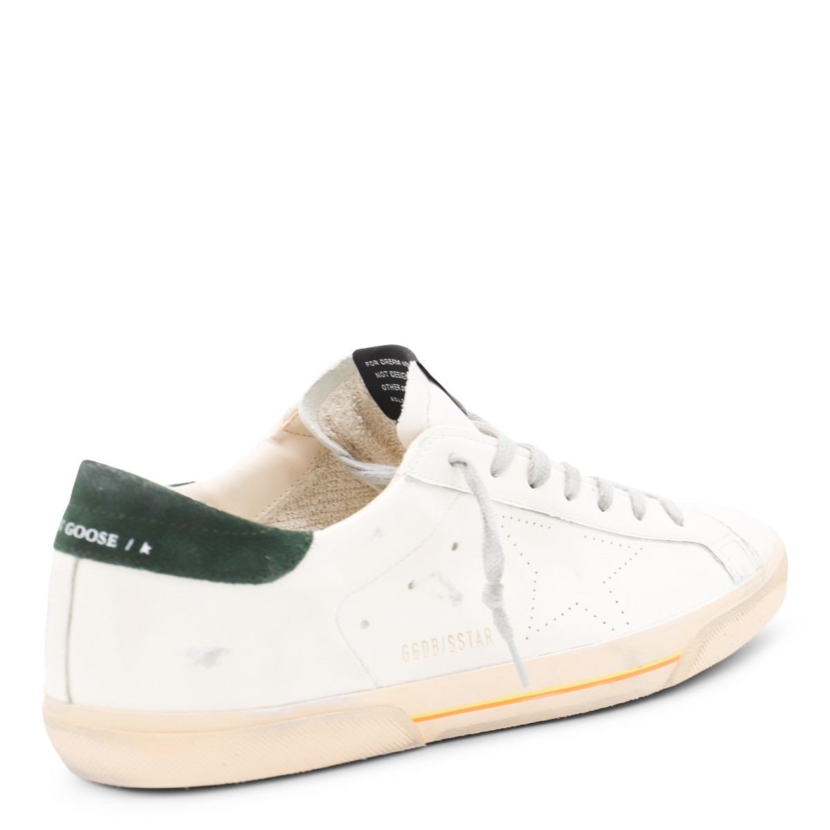 WHITE AND GREEN SUPER STAR SNEAKERS