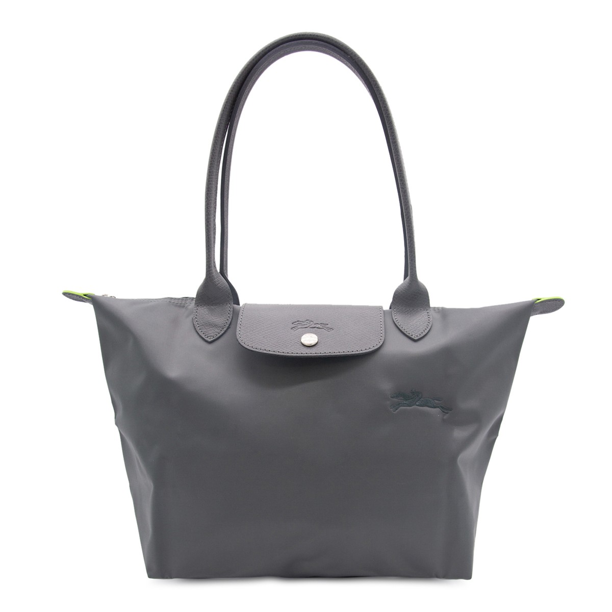 GREY LEATHER LE PLIAGE ORIGINAL M TOTES