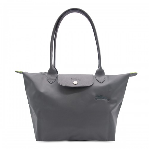 GREY LEATHER LE PLIAGE ORIGINAL M TOTES