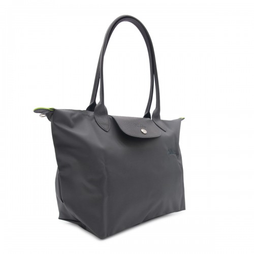 GREY LEATHER LE PLIAGE ORIGINAL M TOTES