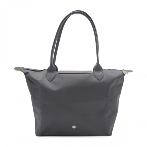 GREY LEATHER LE PLIAGE ORIGINAL M TOTES