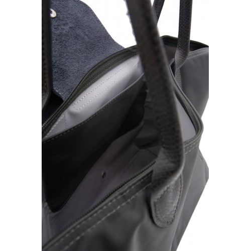 GREY LEATHER LE PLIAGE ORIGINAL M TOTES