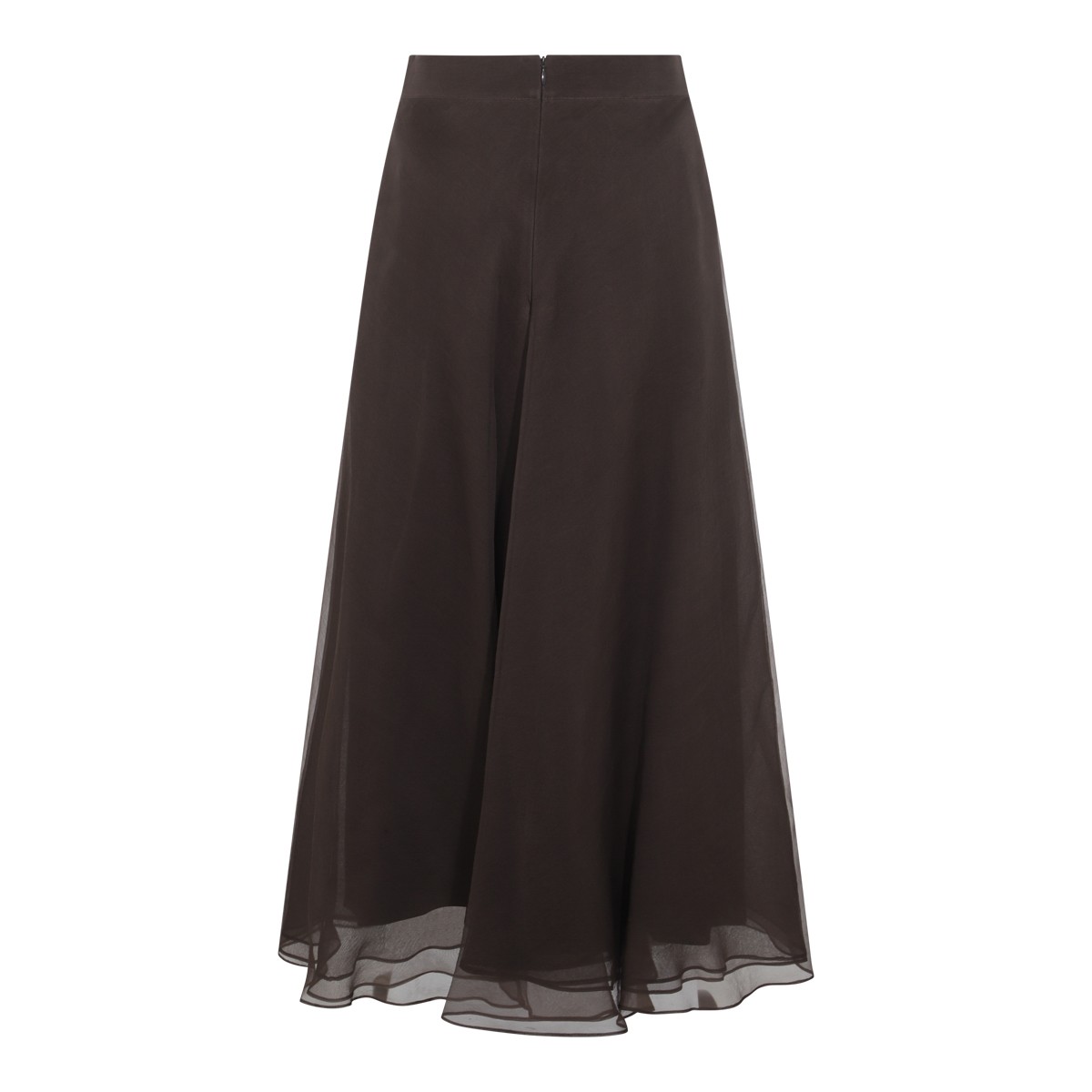 BROWN SILK SKIRT