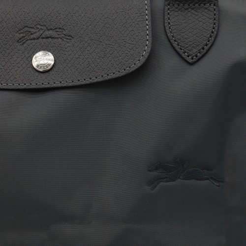 BLACK LEATHER LE PLIAGE ORIGINAL L TOTES
