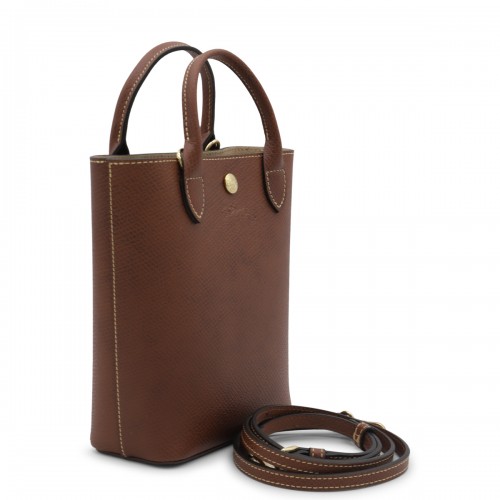 BROWN LEATHER EPURE XS SATCHEL