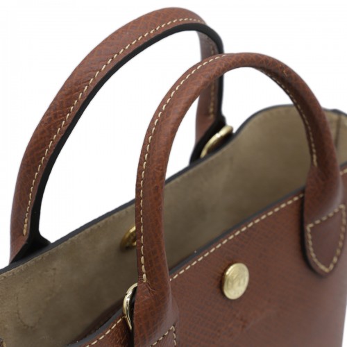BROWN LEATHER EPURE XS SATCHEL