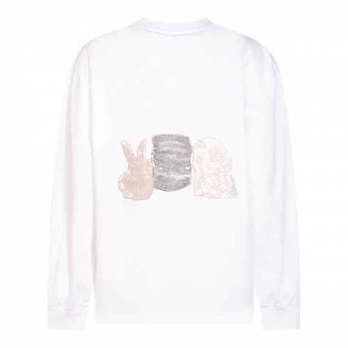 WHITE COTTON SWEATSHIRT