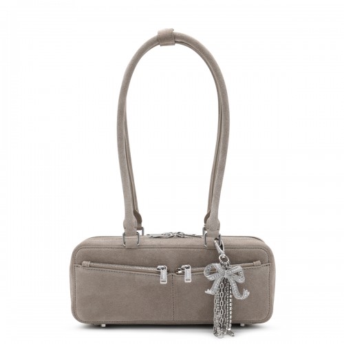 GREY SUEDE TOP HANDLE BAG