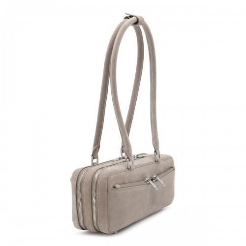 GREY SUEDE TOP HANDLE BAG