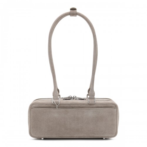 GREY SUEDE TOP HANDLE BAG
