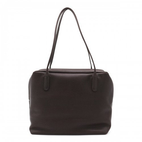 DARK BROWN LEATHER HENRI SHOULDER BAG