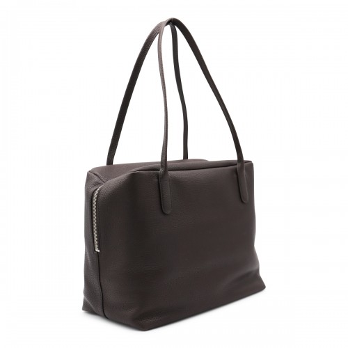 DARK BROWN LEATHER HENRI SHOULDER BAG