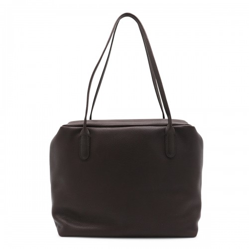 DARK BROWN LEATHER HENRI SHOULDER BAG