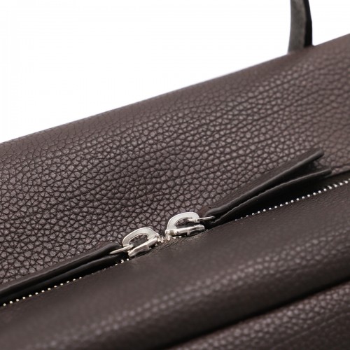 DARK BROWN LEATHER HENRI SHOULDER BAG