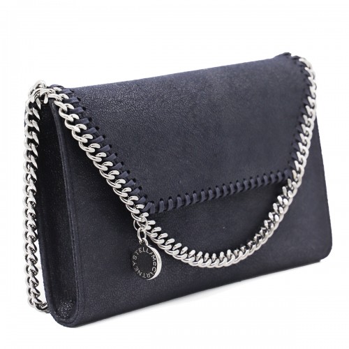 BLUE FAUX LEATHER FALABELLA SHOULDER BAG