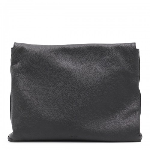 BLACK LEATHER NAN MESSANGER SHOULDER BAG