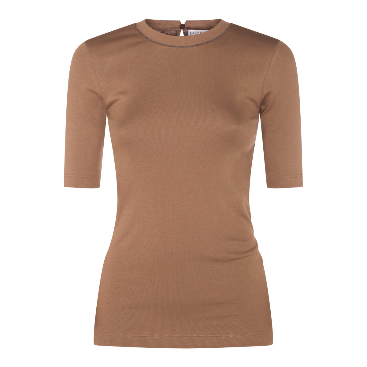BROWN COTTON T-SHIRT