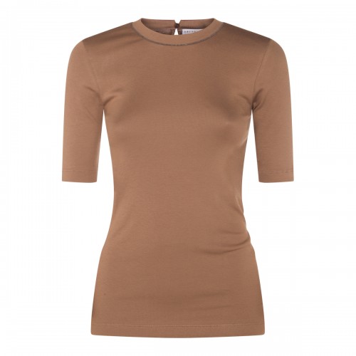 BROWN COTTON T-SHIRT