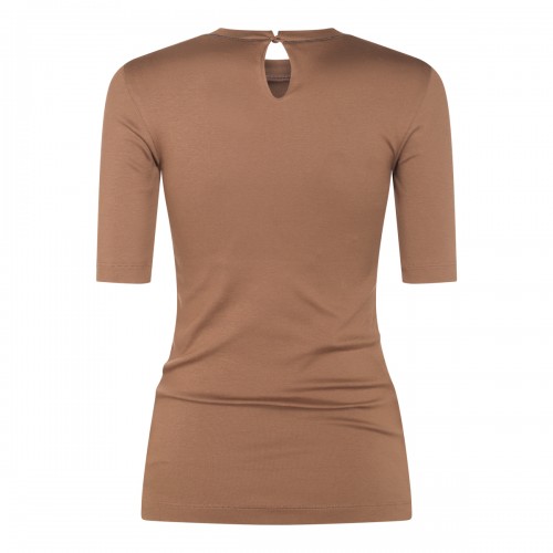 BROWN COTTON T-SHIRT